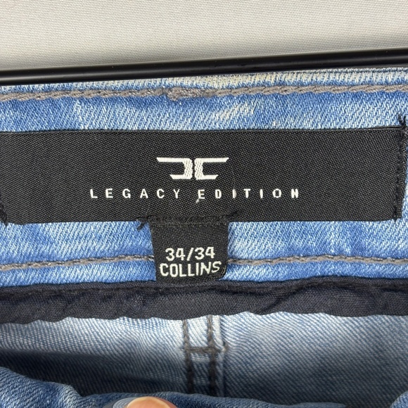 Jordan Craig Men Collins Distressed Ripped Denim Jeans 34/34 Blue Legacy Stretch - Picture 6 of 16